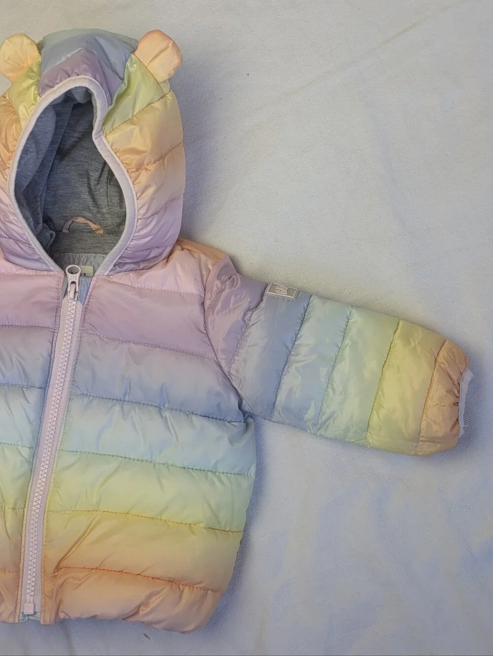Infant Gap Rainbow Puffer Coat 6-12 Months